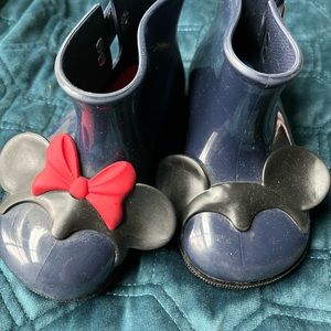 Mini Melissa Mickey and Minnie rain boots toddler size 10
